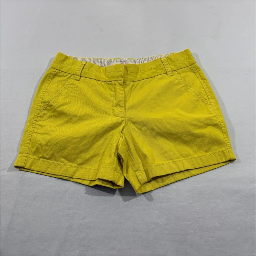 J. Crew Chino Broken In Shorts Womens Yellow 4.5